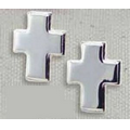 Bold Beveled Cross Earrings